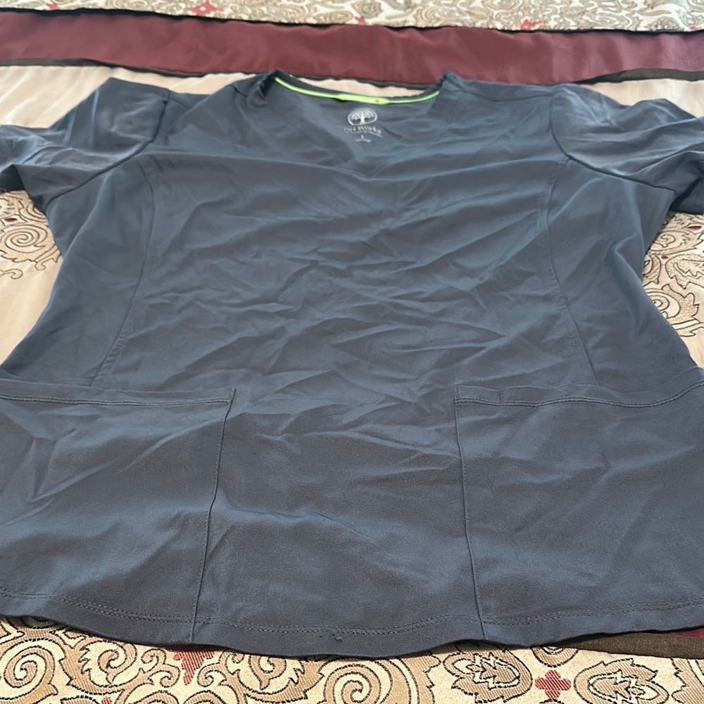 Dark Gray Scrub Top